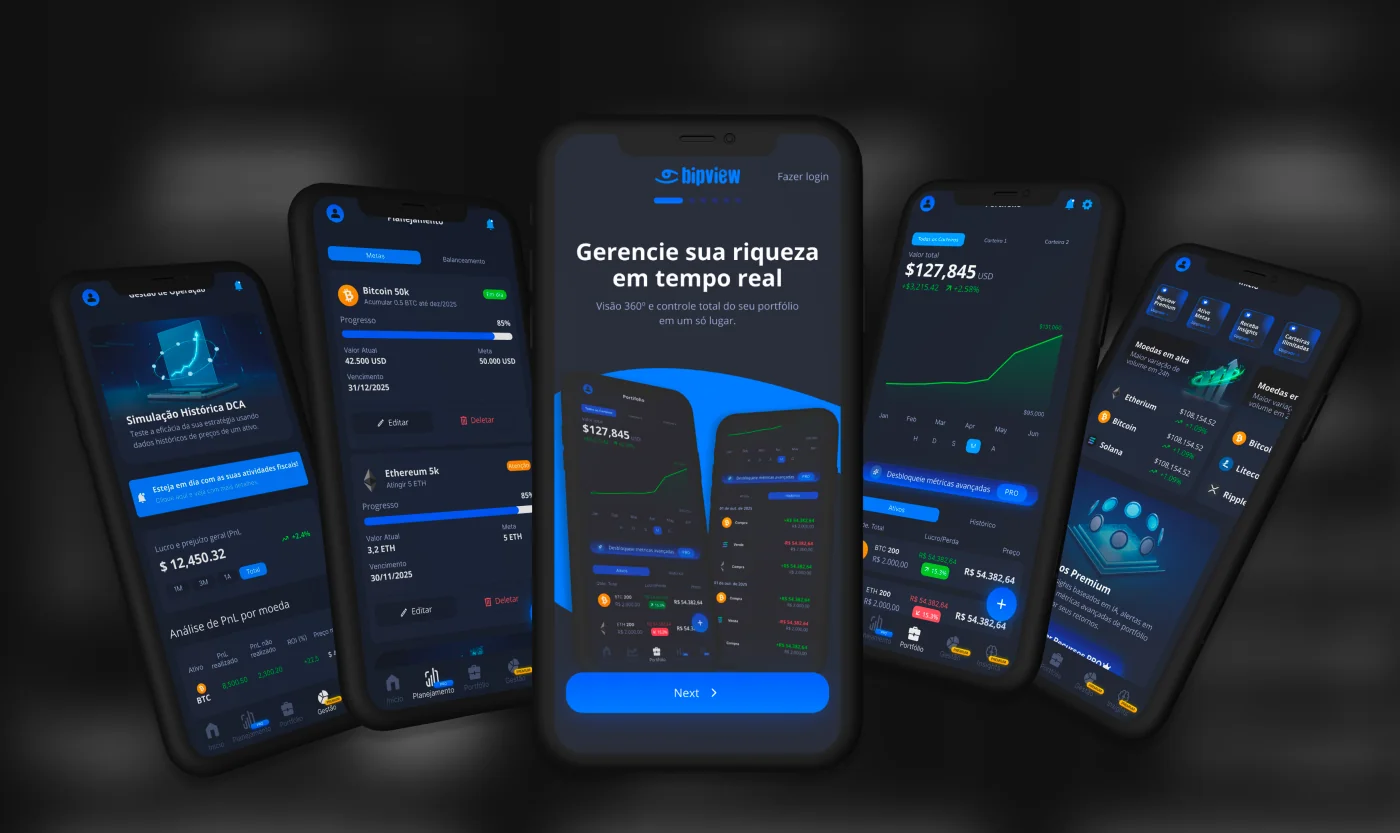 Composição com telas de quatro projetos: a landing da Coruja Seguros, uma página de prompts da DIO, uma plataforma de fornecedores para eventos e o portfólio do designer Victor Souza.